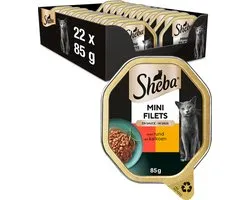 Sheba Kattenvoer - Mini Filets - Rund Kalkoen in Saus - kuipjes 22x85g