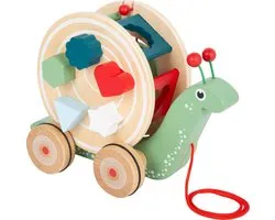 Small Foot - Houten Trekfiguur Vormenstoof Slak, 6dlg.