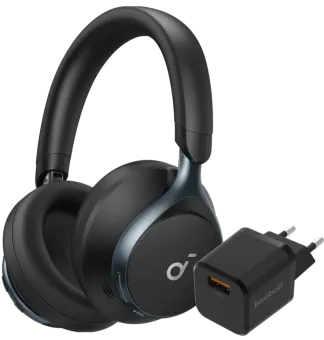 Soundcore Space One Zwart + BlueBuilt Quick Charge Oplader met Usb A Poort 18W Zwart