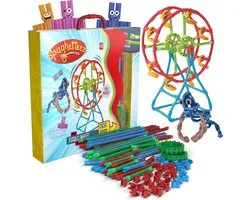 Spaghetteez - Fusilli Wheel - Flexibele Bouwstaafjes - Speelgoed 5,6,7,8 Jaar Jongens en Meisjes- Constructie Speelgoed- Montessori Speelgoed- Educatief Speelgoed