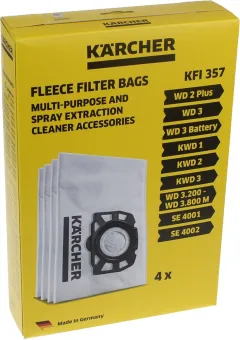 Stofzuigerzak - Stofzuiger Karcher - Reservezak - 4 stuks Stofzuigerzak - Stofzuiger Karcher - Reservezak - 4 stuks