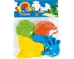 Strand/zomer speelgoed zandvormen/figuren setje 6 delig - zandbak vormpjes voor kinderen