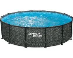 Summer Waves Elite Frame Zwembad - 427 x 107 cm - Antraciet Wicker