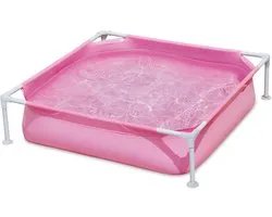 Summer Waves Frame Zwembad Vierkant - 122 x 122 x 30 cm - Roze - zwembaden