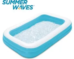 Summer Waves Opblaaszwembad | 2-Rings | 305x 183 x 46 cm | Blauw