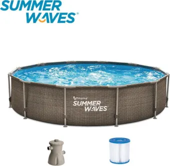 Summer Waves Zwembad - ? 366 cm x 76 cm - Inclusief filterpomp Summer Waves Zwembad - ? 366 cm x 76 cm - Inclusief filterpomp