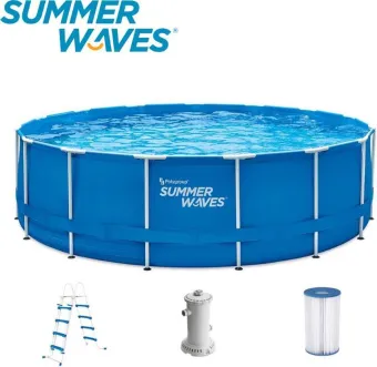 Summer Waves Zwembad - ⌀ 457 cm x 122 cm - Inclusief filterpomp Summer Waves Zwembad - ⌀ 457 cm x 122 cm - Inclusief filterpomp