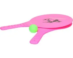 Summertime Beachball set - buitenspeelgoed - fuchsia roze - Rackets/batjes en bal - Tennis ballenspel