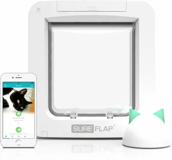 Sureflap Microchip Huisdierluik Connect Bundel - Kattenluik - Hondenluik - Wit - 17 x 17,8 cm