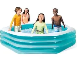 swim center(tm) octagonal family pool, ages 6+ - Achthoekig ontwerp voor extra stijl - Ruim zwembad met bijna 1000 liter inhoud - Gemaakt van sterk en duurzaam vinyl