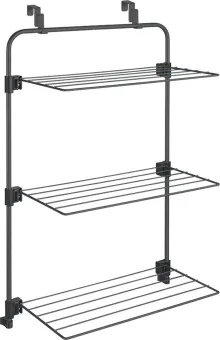 Tomado - Droogrek Gale - 11 meter Drooglengte - Ophangbaar aan Deur of douchewand - Zwart - 5 jaar garantie Tomado - Droogrek Gale - 11 meter Drooglengte - Ophangbaar aan Deur of douchewand - Zwart - 5 jaar garantie