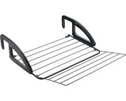 Tomado - Droogrek Hangend Bries - 6 meter drooglengte - Ophangen aan radiator, deur, douchewand of balkon - Verstelbare ophanghaken - Zwart