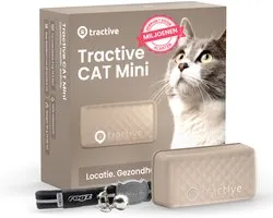 Tractive CAT Mini - Katten GPS met Gezondheid & Activity tracker - Inclusief Rogz halsband - Bruin