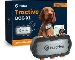 Tractive DOG XL Adventure - Locatie tracker met GPS Gezondheid & Activity functies - Waterdicht - Past op meeste halsbanden - Grijs