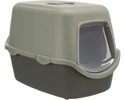 Trixie - Be Eco Gerecycled Kattenbak Vico Met Kap Antraciet/Groen