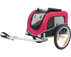 Trixie Hondenfietskar - Zwart Rood - Kleine Honden - S - <15 kg - 60x53x60/117 cm