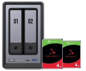 UGREEN NASync DXP2800, Seagate Ironwolf 4TB Duo Pack