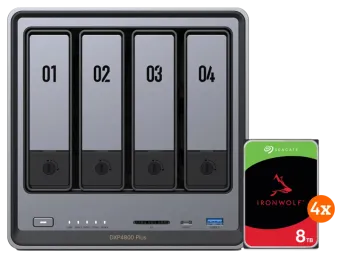 UGREEN NASync DXP4800 Plus + Seagate Ironwolf 8TB 4-Pack