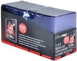 Ultra Pro - Toploader - Toploaders - 3" x 4" Clear Regular & Card Sleeves (100) - TCG - Trading Card Game - UP