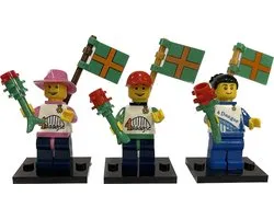 Vierdaagse poppetje combi groen - roze - blauw