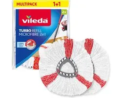 Vileda Turbo 2in1 Vervanging - Set van 2 - Geschikt voor alle centrifugesystemen van Vileda - +20% extra reinigingsvermogen - Voor alle vloeren