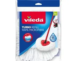 Vileda Turbo Classic 100% microfibre Vervanging - 1 per verpakking - Geschikt voor alle centrifugesystemen van Vileda - Voor harde vloeren