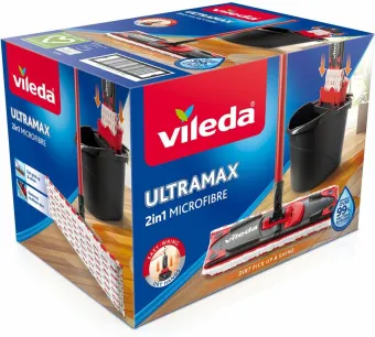 Vileda UltraMax Power 2in1 Complete set - Vlakke microvezelmop+emmer met pers Vileda UltraMax Power 2in1 Complete set - Vlakke microvezelmop+emmer met pers