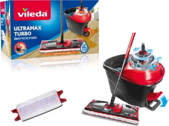 Vileda Ultramax Turbo complete set + 1 Sensitive navulling voor delicate vloeren - Voor delicate vloeren Vileda Ultramax Turbo complete set + 1 Sensitive navulling voor delicate vloeren - Voor delicate vloeren