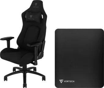 Vortech Pro Gamestoel Zwart + Vloermat