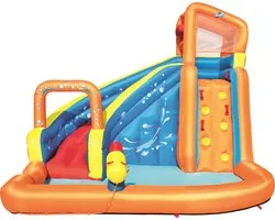 Waterpark turbo splash met klimwand en zwembad, incl airblower - 365x320x270cm