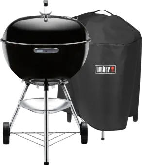 Weber Bar-B Kettle 57 cm Zwart + Weber Premium Hoes 57 centimeter