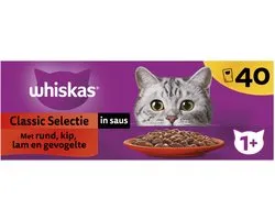 Whiskas Kattenvoer - Adult 1+ - Classic Selectie in Saus - 40x85g