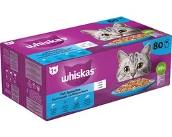 Whiskas Kattenvoer - Adult 1+ - Vis in gelei - Giga-Pack 80x85g