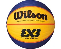 Wilson FIBA 3x3 - Basketbal Official - Geel Blauw - Maat 6 - Kinderen en volwassenen