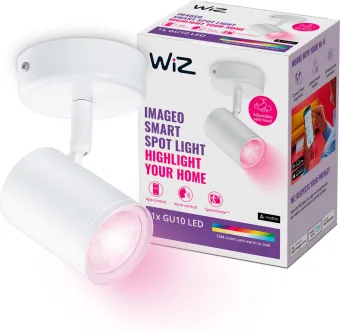WiZ 1 spot Imageo wit - Gekleurd en Wit licht - GU10