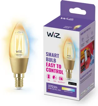 WiZ Kaarslamp Filament - Warm- tot koelwit licht - Goud - E14