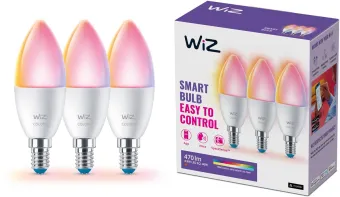 WiZ Kaarslamp - Gekleurd en Wit Licht - Mat - E14 - 2-pack