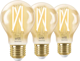 WiZ Smart Filament lamp Standaard Goud 3-pack - Warm tot Koelwit Licht - E27