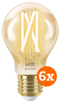 WiZ Smart Filament lamp Standaard Goud 6-pack - Warm tot Koelwit Licht - E27