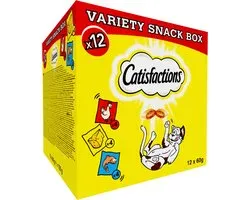 Catisfactions Kattensnacks - Variety Snack Box - Kip & Kaas & Zalm - 12x60g
