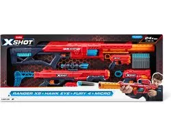 XSHOT Excel Ranger X8 & Hawk Eye & Fury 4 & Micro Combo Pack (24 Darts) van ZURU