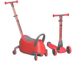 Yvolution - YGLIDER Luna 5-in-1 Rood - Ride-On-Scooter Met Opbergkoffer - Groeit Mee Met Je Kind Van 10 Maanden Tot 10 Jaar