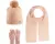3-Delig Winter Set | Muts (Beanie) met Fleecevoering - Sjaal - Handschoenen | 9-15 Jaar Meisjes | K23180-02-05 | Peach