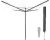 Brabantia Topspinner Droogmolen - 40 m - met Metalen Grondanker en Beschermhoes - Anthracite