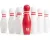 BS Toys Bowling Kegelspel - Actiespel - Bowlingset Kinderen - Spelletjes voor kinderen - Hout - Kinder Speelgoed 4 Jaar - Rood &amp; Wit - 10 Kegels - Kinderspeelgoed - Cadeau kind