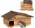 Egelhuis - hout - met bodem - 2 kamers - 24 x 46 x 33,5 cm - bruin