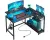 Five Stars(R) L-Vormig Game Bureau - 107x80x76 cm - Game Bureau met LED verlichting - Zwart Carbon - Hoekbureau - Gaming Desk - Computertafel