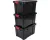 IRIS Powerbox Opbergbox - 50L - Kunststof - Zwart/Rood - Set van 3