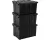 IRIS Powerbox Robuust Opbergbox - 68L - 100% Recycled Kunststof - Zwart - Set van 3