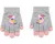 Kinder handschoenen voor meisjes dubbellaags thermo met vogel toekan print - grijs en roze